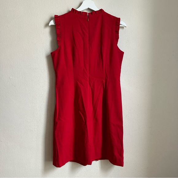 555 j crew bo460 Ruffleneck red suit dress size P6 - Picture 4 of 7